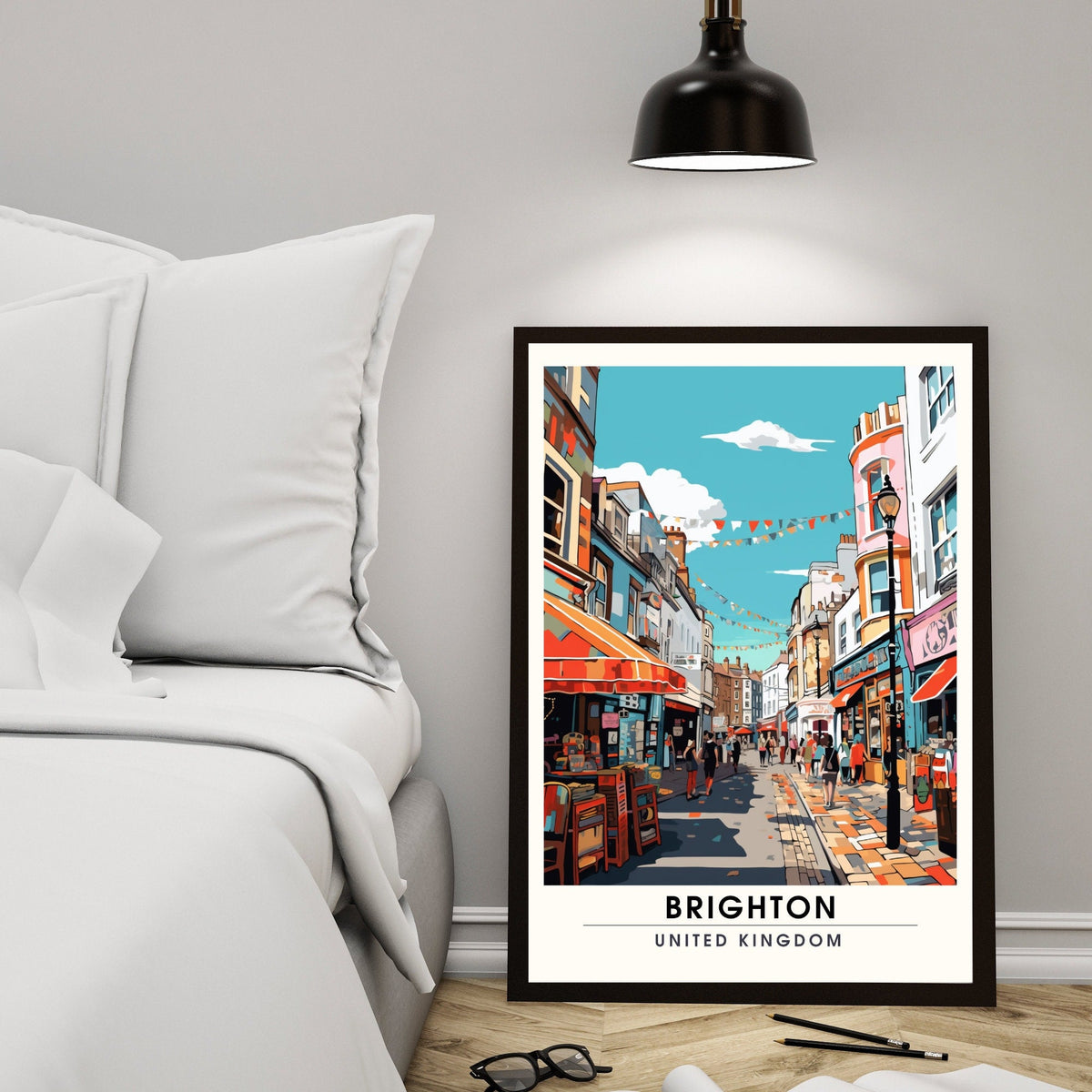 Affiche Brighton- Impression de voyage Brighton - Impression Paysage Urbain Artistique - Collection Souvenirs du Royaume-Uni-4