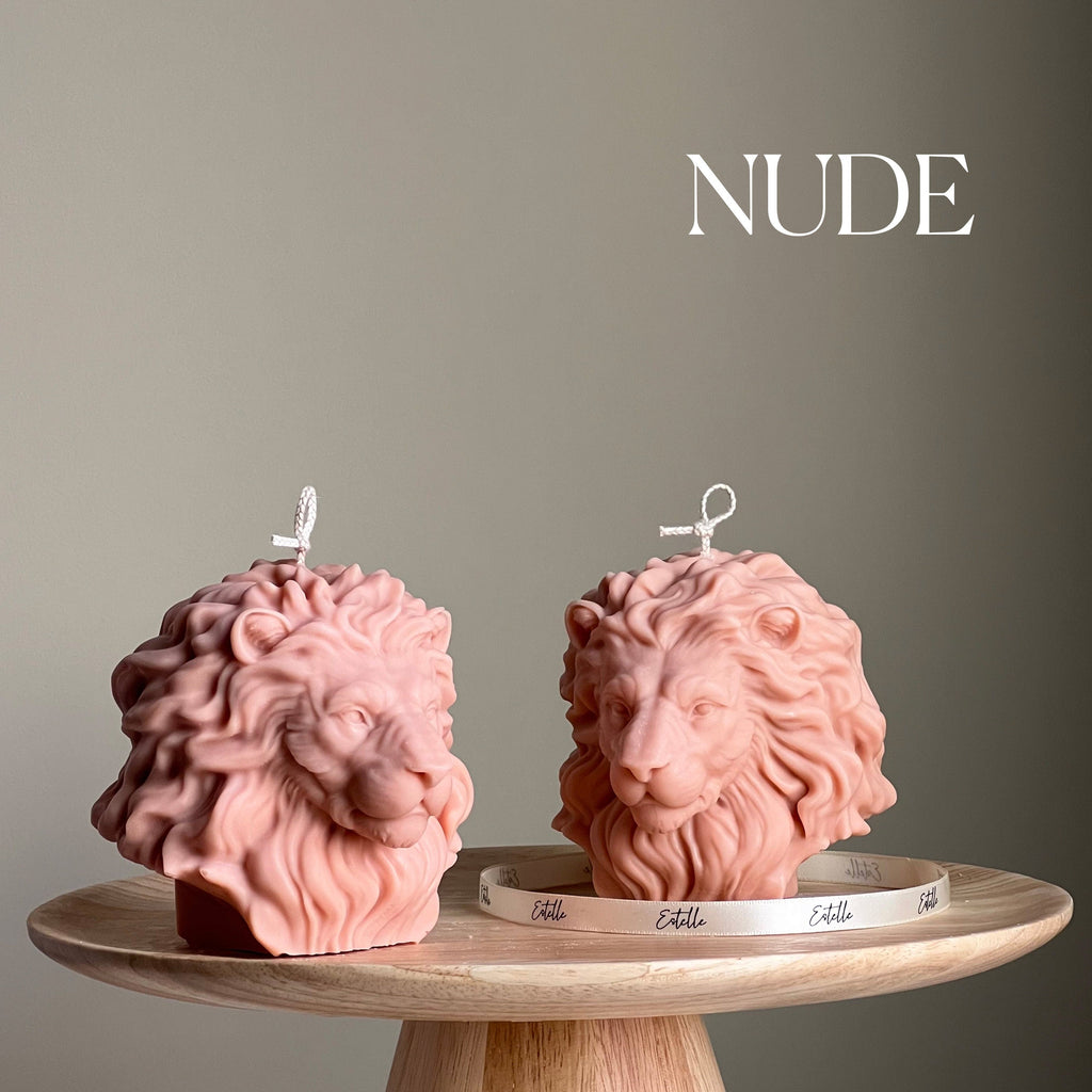 Handmade Lion Candle: Sculptural Soy Wax Animal Candle-1