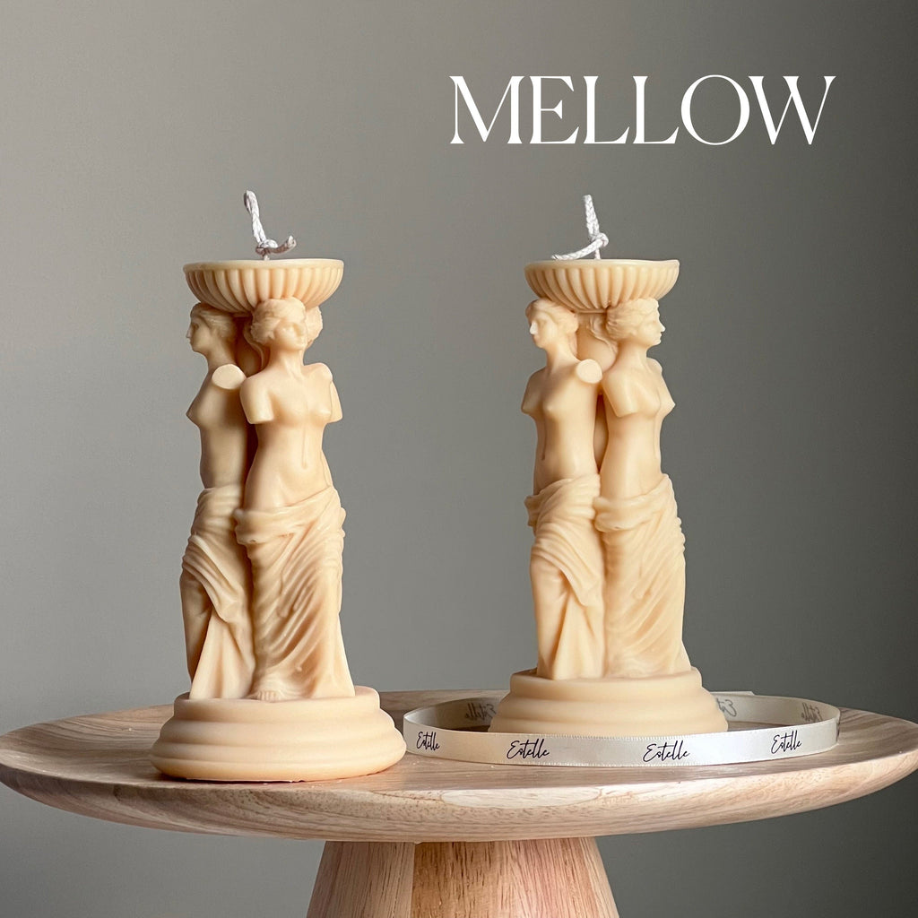 Venus Greek Goddess column soy candle white sculptural home decor piece 16cm tall — view 4
