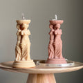 Venus Greek Goddess column soy candle white sculptural home decor piece 16cm tall