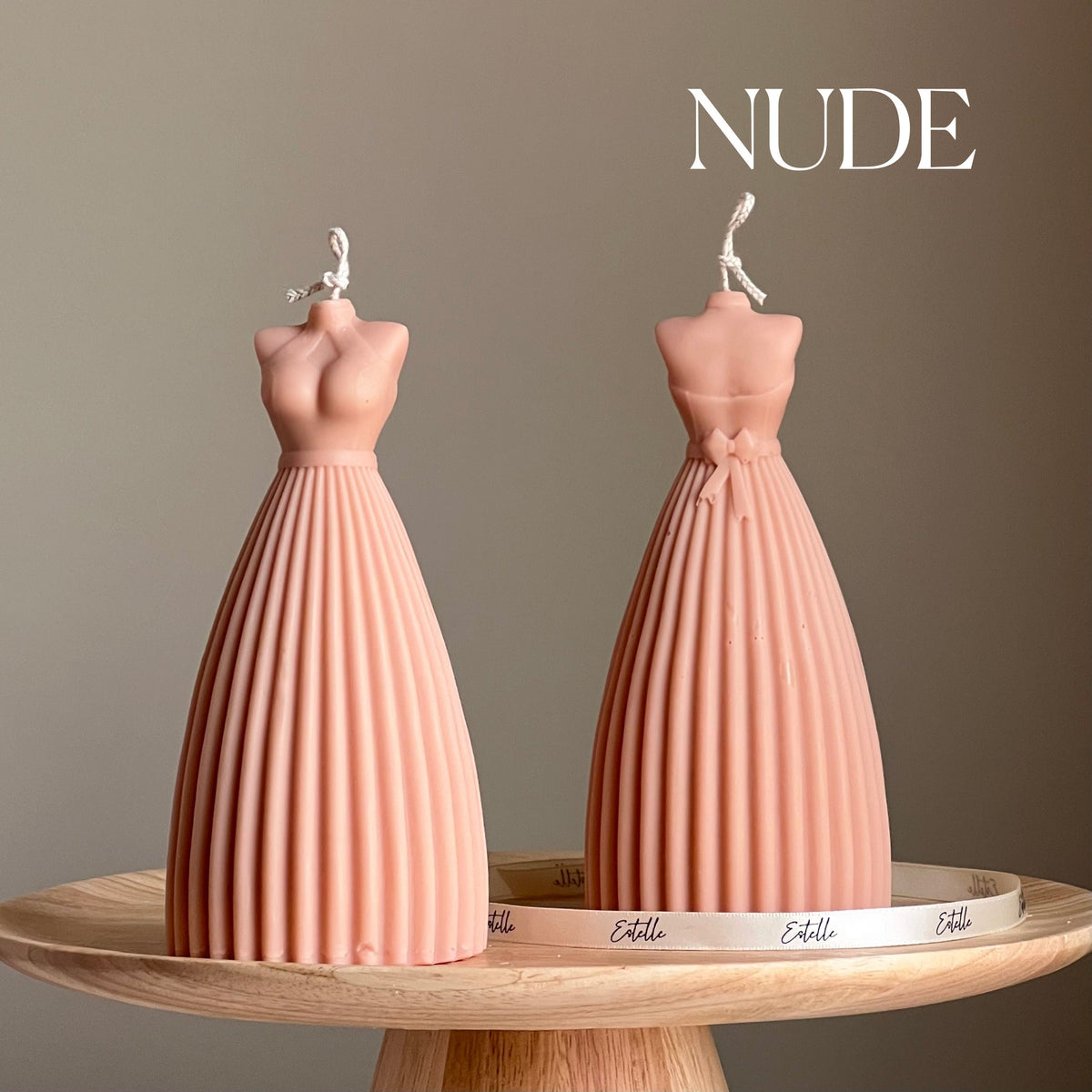 Wedding Dress Candle: Handmade Soy Wax Bridal Decor-1