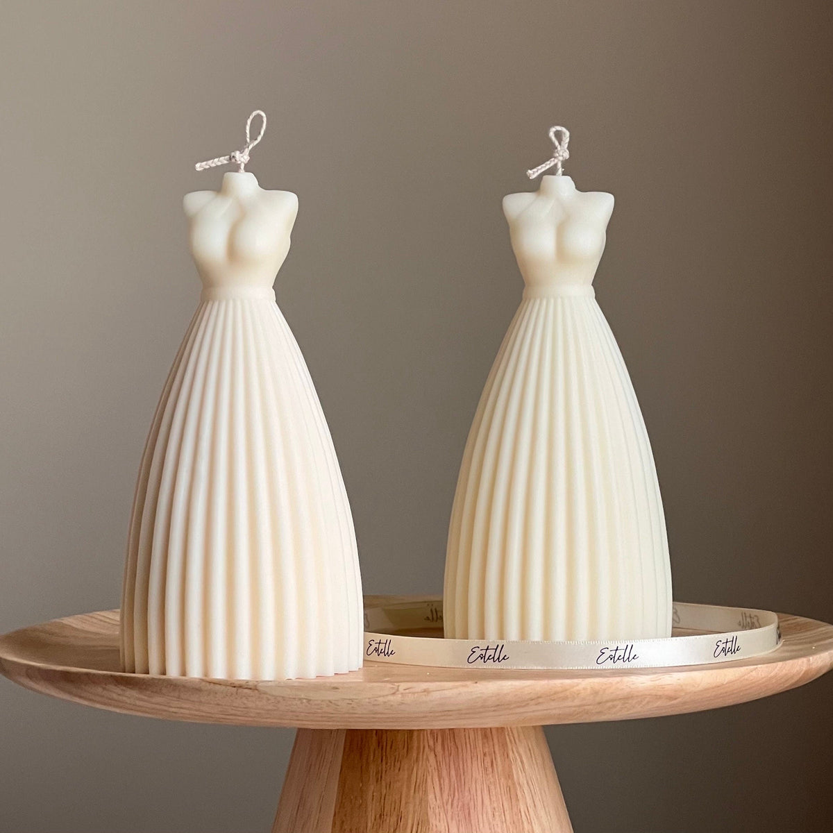 Wedding Dress Candle: Handmade Soy Wax Bridal Decor-0