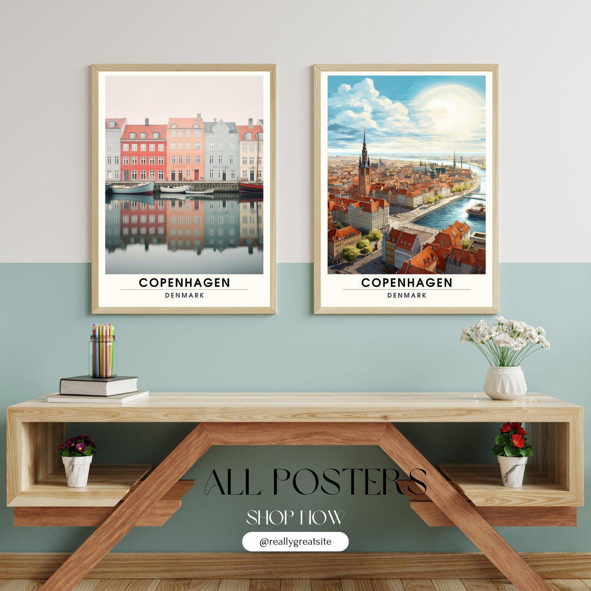 Impression Copenhague | Affiche de Voyage Copenhague | Impression de Voyage Copenhague , Danemark |  Affiche Copenhague-4