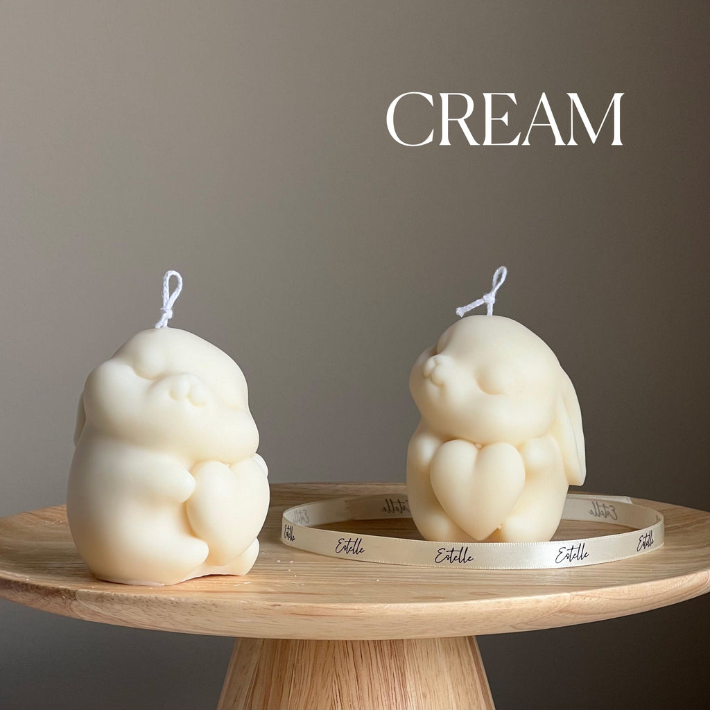 Sculptural bunny soy candle made from sustainable wax, perfect for minimalist nursery decor — view 3