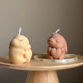 Sculptural bunny soy candle made from sustainable wax, perfect for minimalist nursery decor