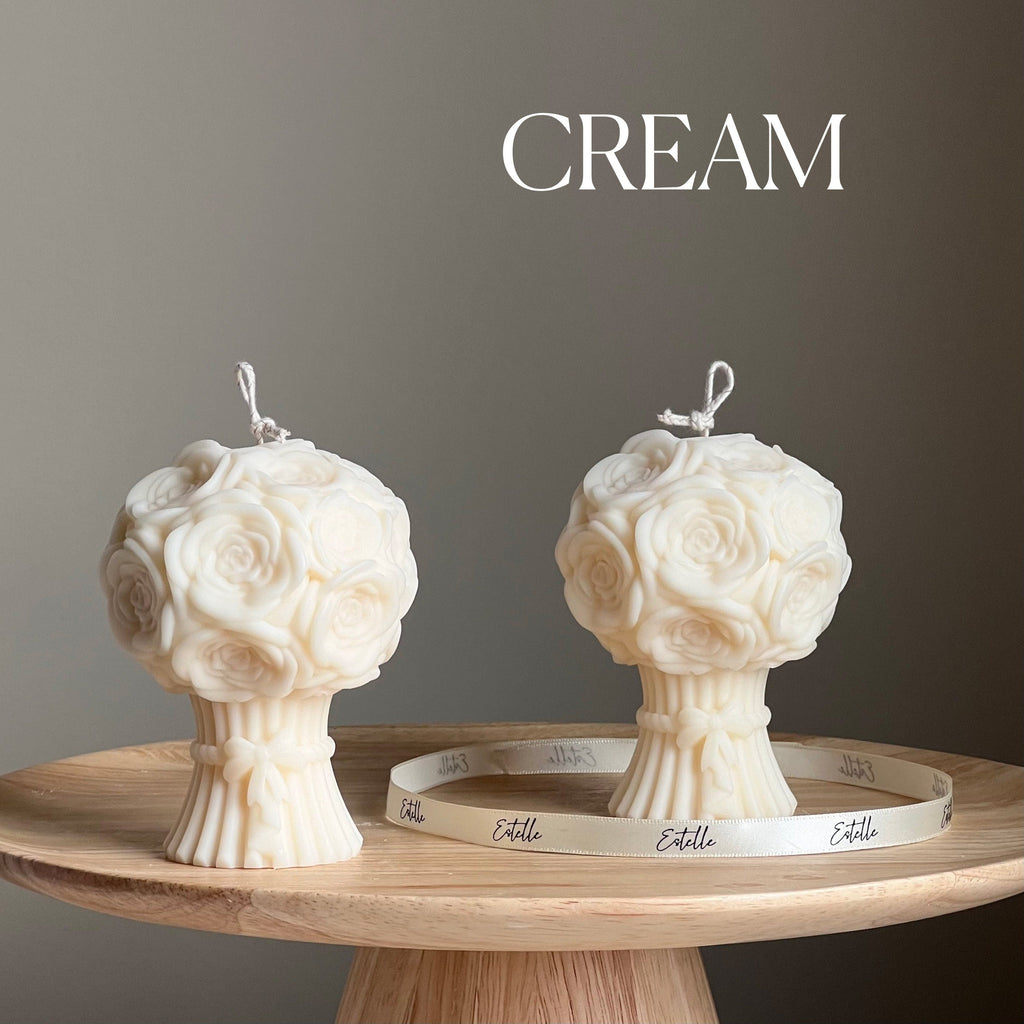 Sculptural Flower Bouquet Candle | Soy Wax Pillar-2
