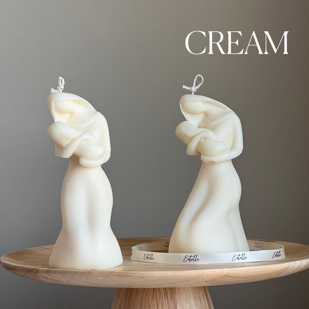 Mother & Child Soy Wax Candle: Hand-Poured Sculptural Pillar-2
