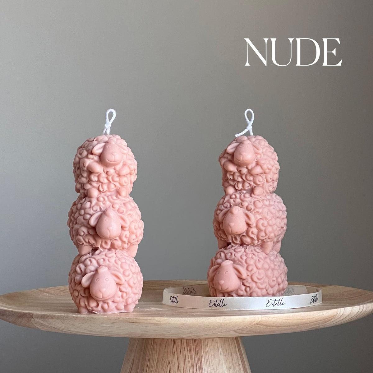 Handmade Three Sheep Soy Wax Candle | Nursery Decoration-1
