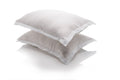Natural washed linen pillowcase with classic Oxford design border in white and natural color options