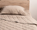 Oxford design pure natural washed linen pillowcase in an elegant bedroom setting