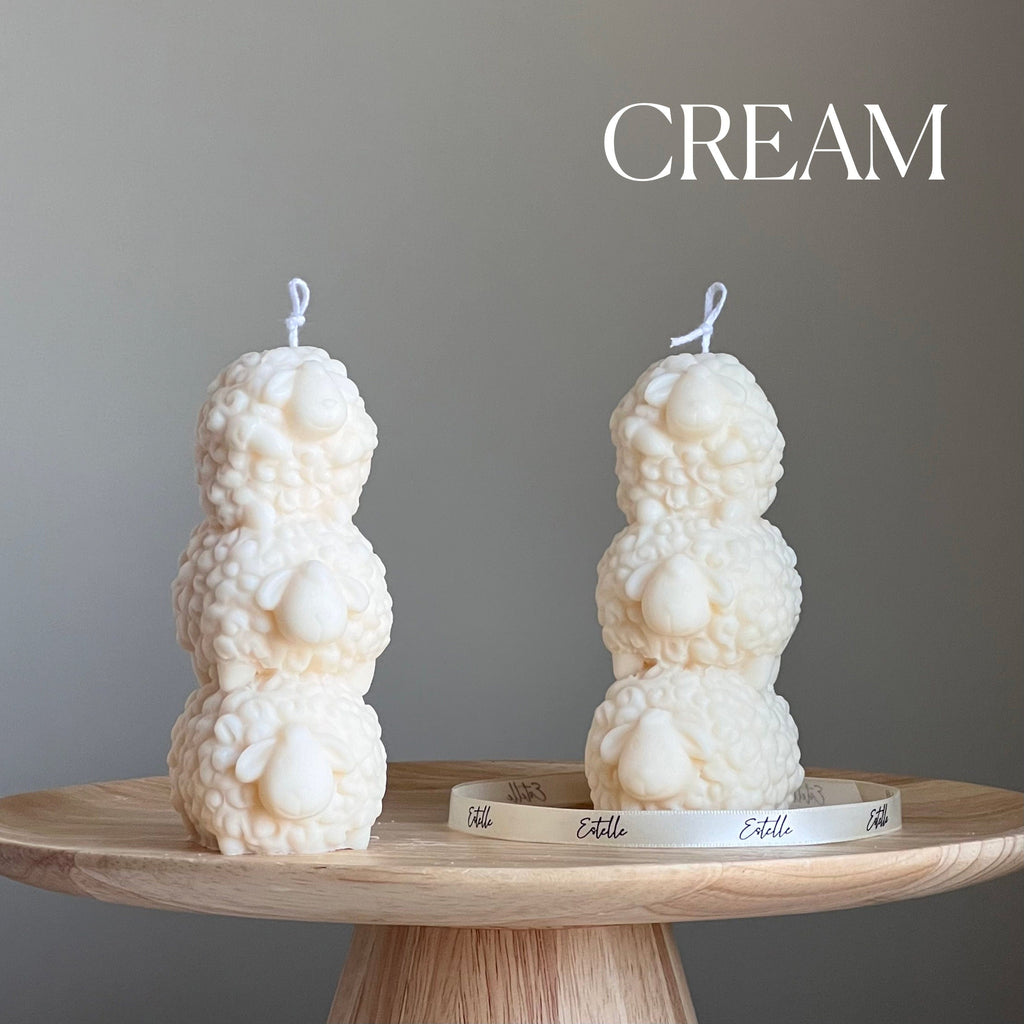 Handmade Three Sheep Soy Wax Candle | Nursery Decoration-2