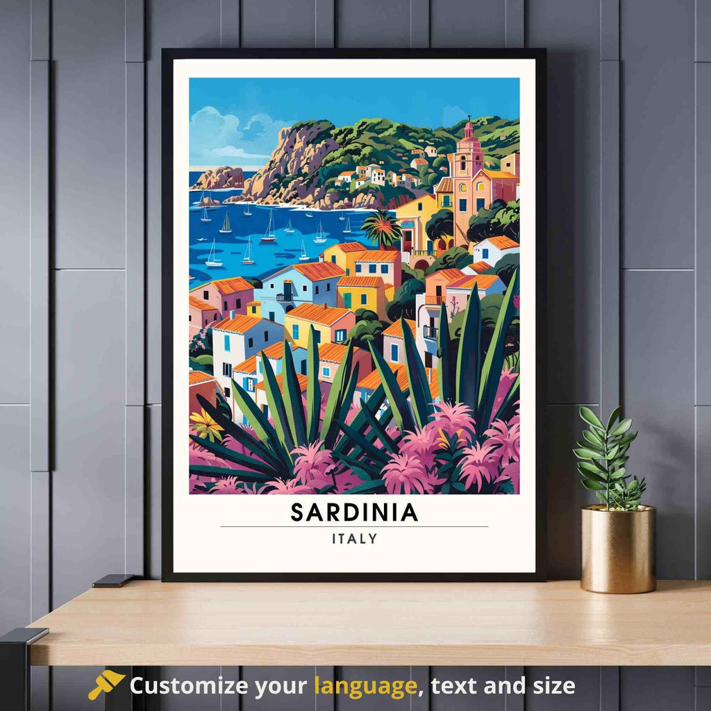 Affiche Sardaigne | Impression Sardaigne, Italie | Impression de voyage Italie-0