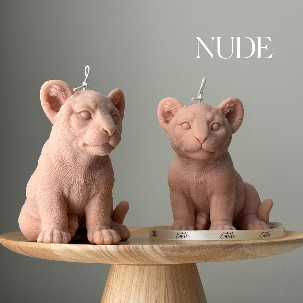 Handmade Lion Candle: Sculptural Soy Wax Animal Candle-1