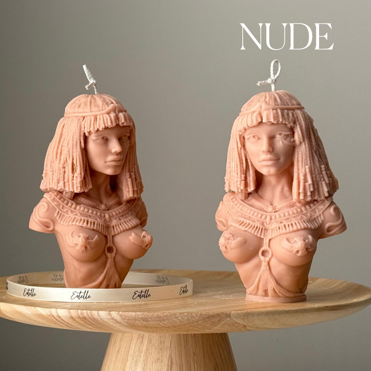 Handmade Cleopatra Soy Candle: Sculptural Bust Art-1