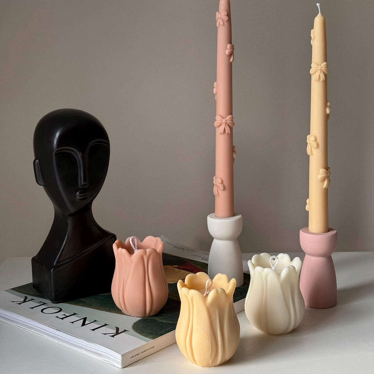 Hand Poured Tulip Soy Wax Candle | Sculptural Home Decor-1