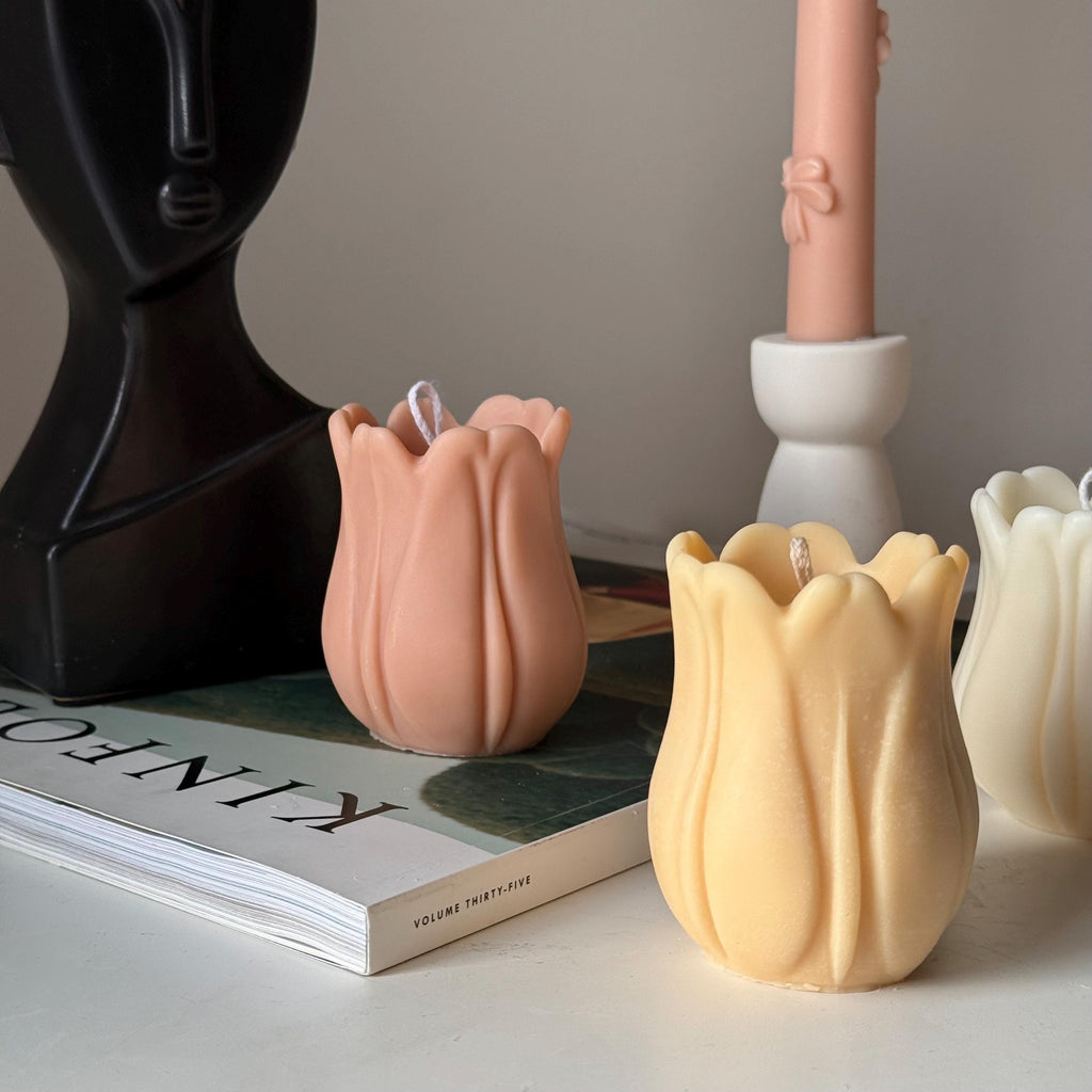 Hand Poured Tulip Soy Wax Candle | Sculptural Home Decor-2