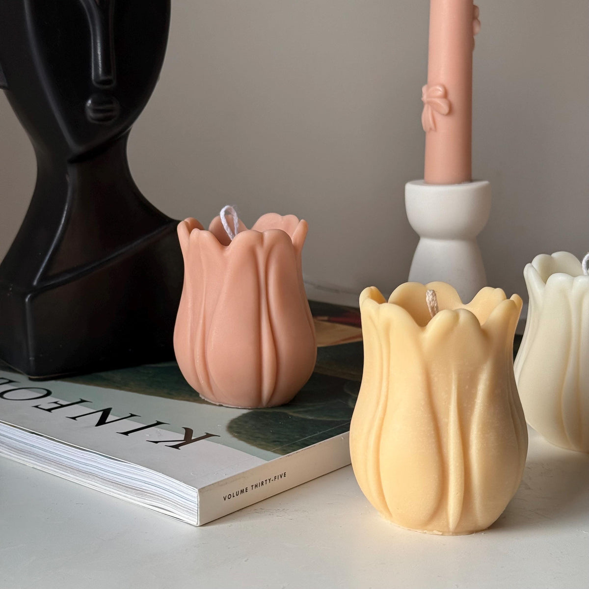 Hand Poured Tulip Soy Wax Candle | Sculptural Home Decor-2