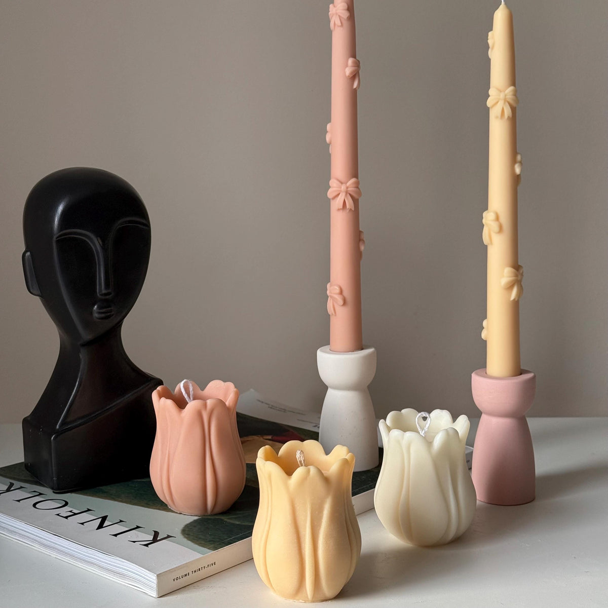 Hand Poured Tulip Soy Wax Candle | Sculptural Home Decor-3