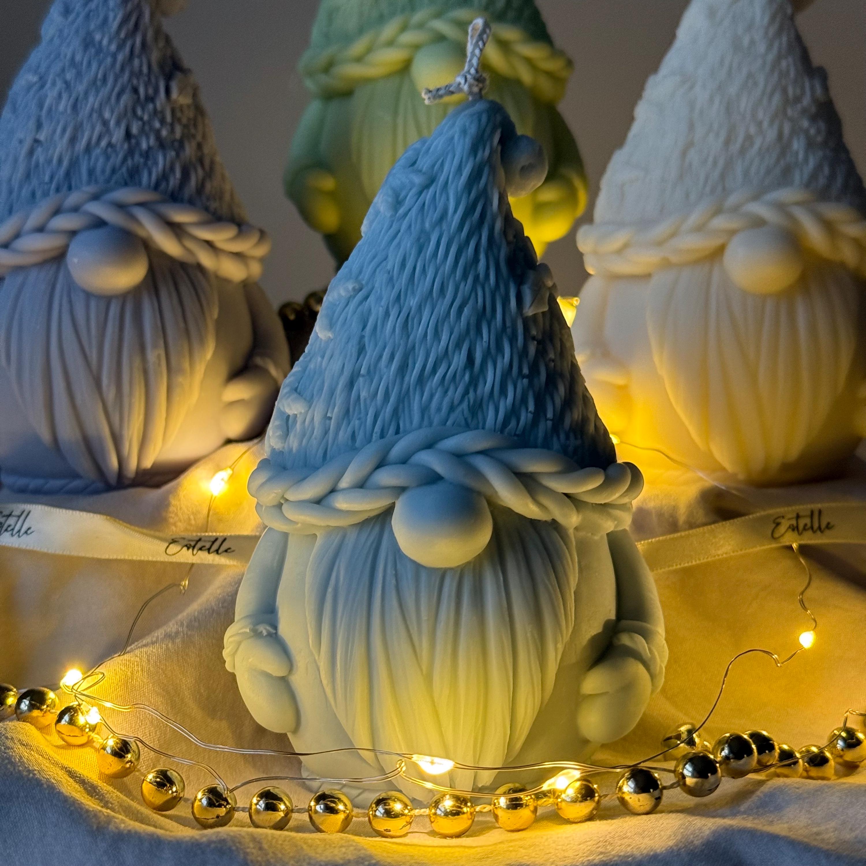 Hand-poured soy wax Christmas gnome candle decorative festive holiday home decor accessory — view 2