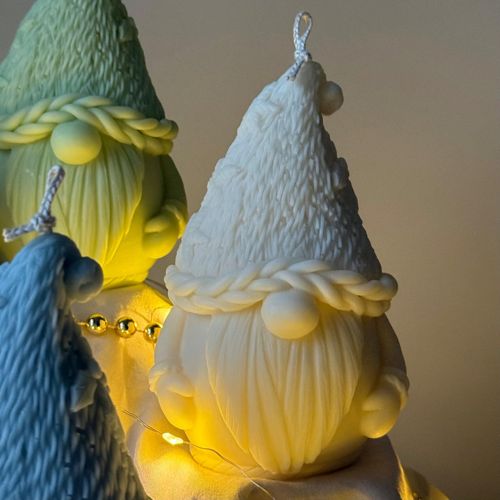 Hand-poured soy wax Christmas gnome candle decorative festive holiday home decor accessory — view 5