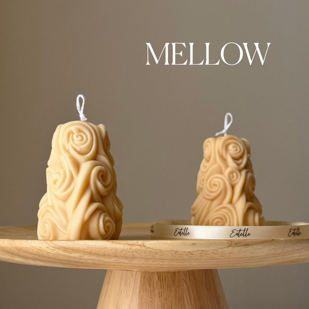 Handmade rose shaped sculptural soy candle in soft tones for elegant home decor and gifts — view 4