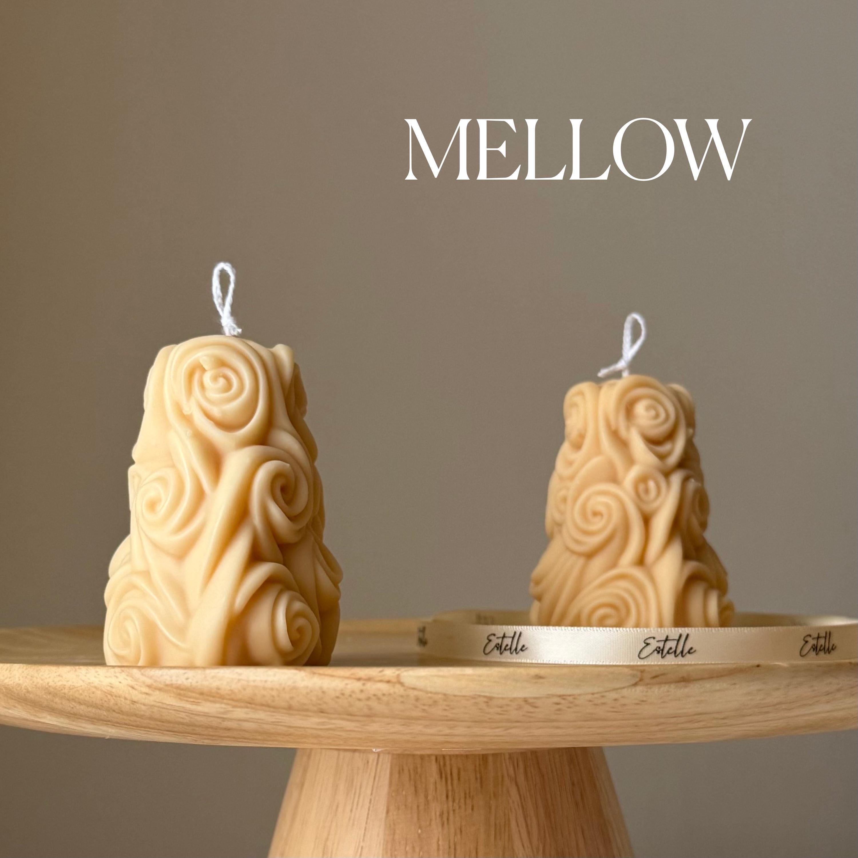 Handmade rose shaped sculptural soy candle in soft tones for elegant home decor and gifts — view 4