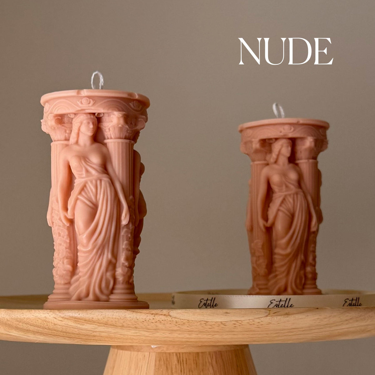 Caryatid Greek Column Soy Candle: Handmade Home Decor-1