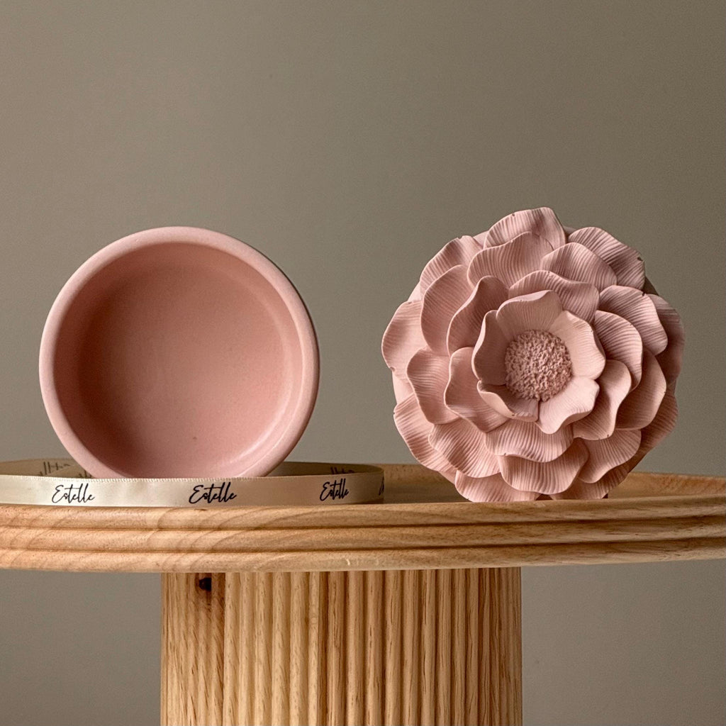Jesmonite Flower Jar: Scandi Home Decor, Jewelry Storage Dish-2