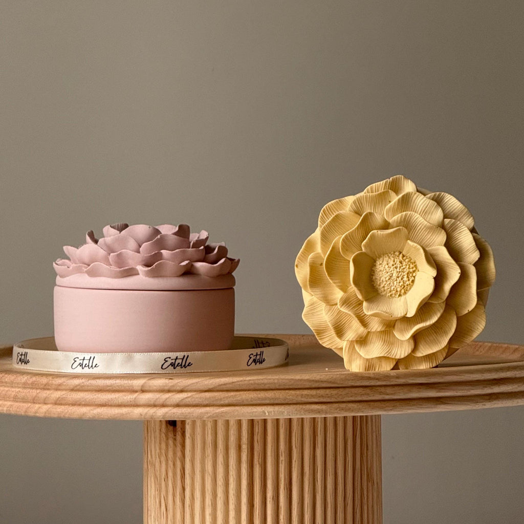 Jesmonite Flower Jar: Scandi Home Decor, Jewelry Storage Dish-1