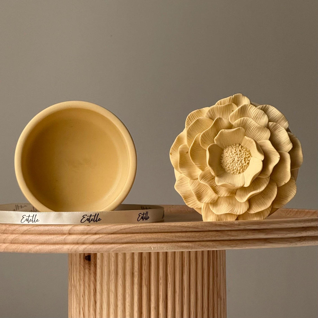 Jesmonite Flower Jar: Scandi Home Decor, Jewelry Storage Dish-3