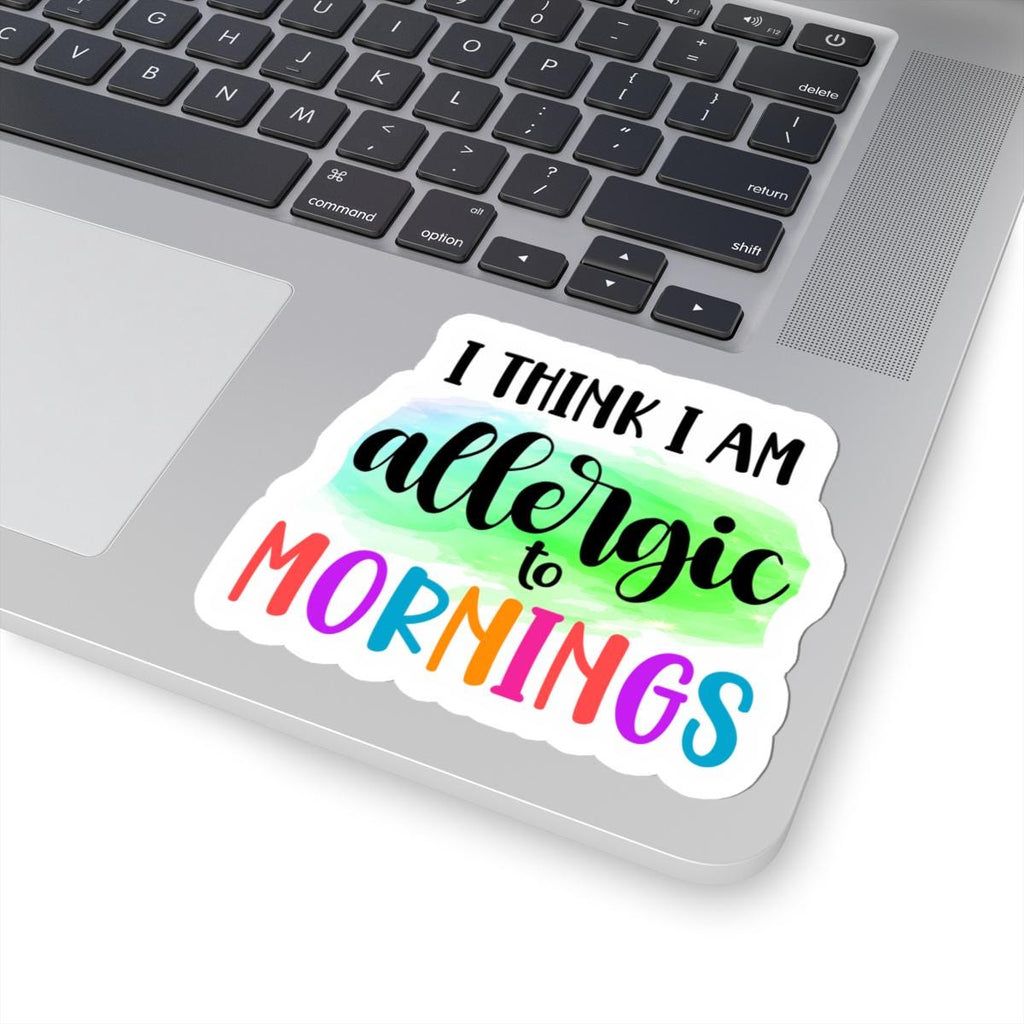 Funny morning allergy vinyl sticker with colorful text, waterproof decal for laptops and water bottles — view 5