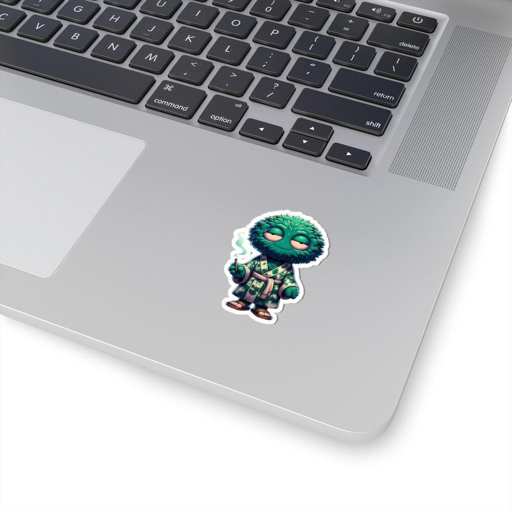 Zen green monster vinyl sticker with glossy finish for laptops and tumblers — view 3