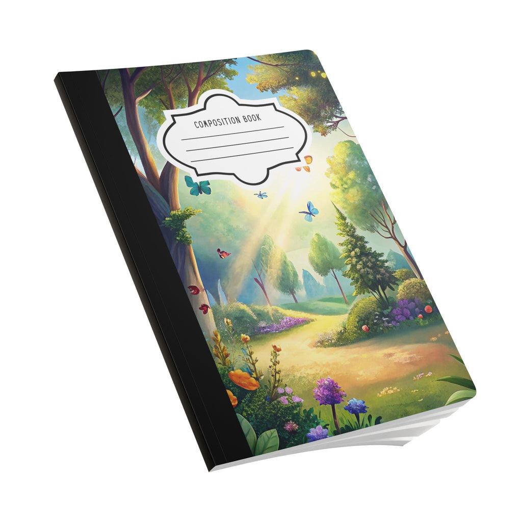 Butterfly meadow floral composition notebook with soft touch cover and college ruled pages — view 3