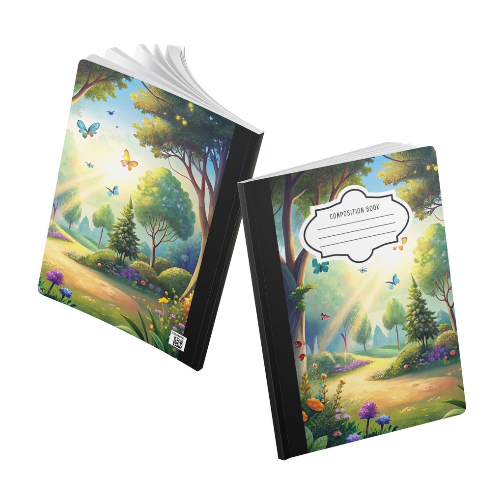 Butterfly meadow floral composition notebook with soft touch cover and college ruled pages — view 5