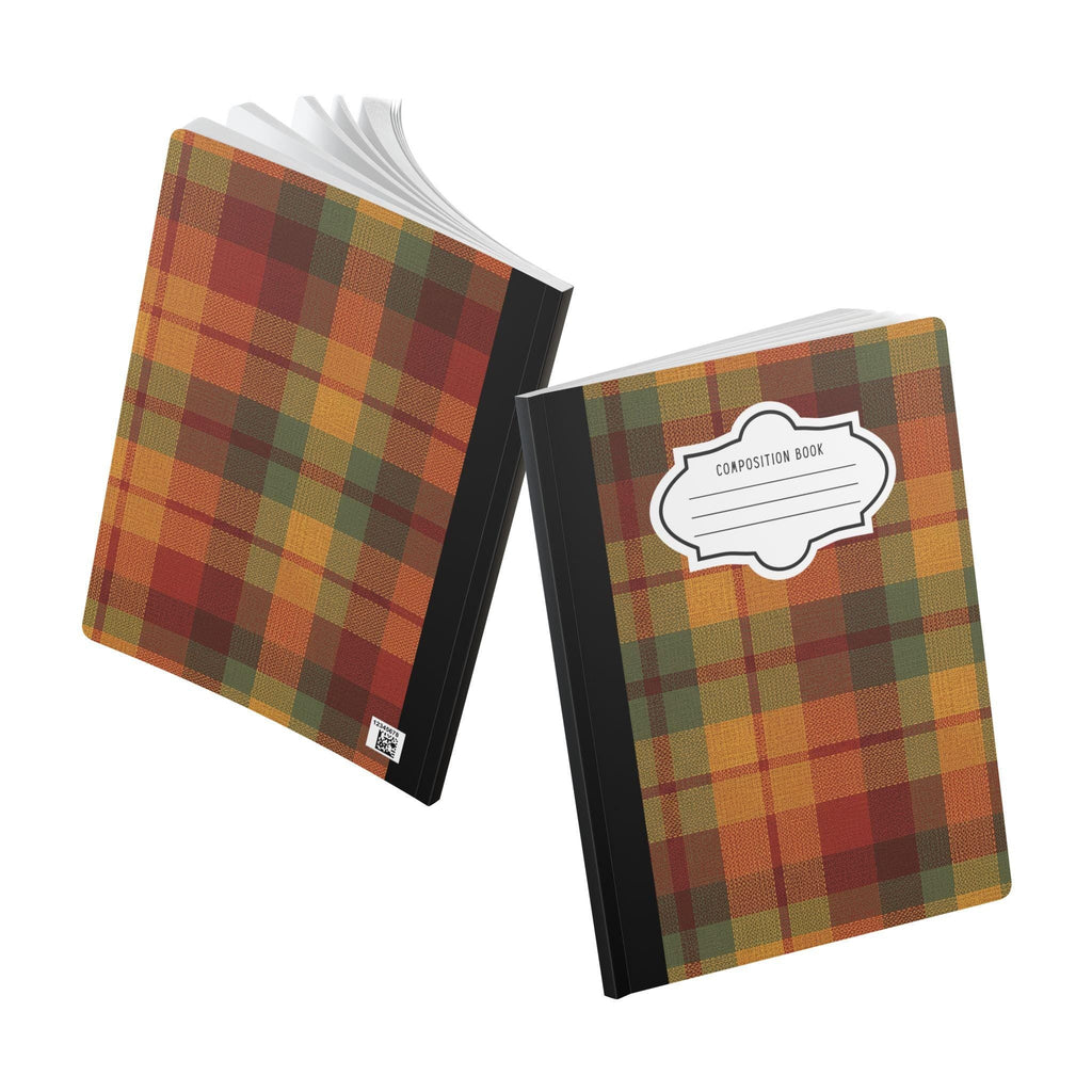 Rustic plaid ColorFlow composition notebook set featuring a soft touch cover and matching mini pocket journal. — view 5