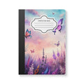 Twilight butterfly composition notebook with vivid floral patterns and premium soft-touch cover.