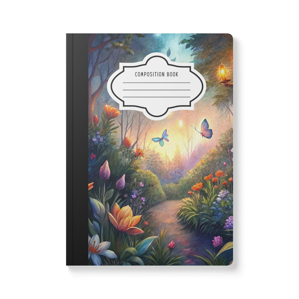 Pastel sky watercolor butterfly composition notebook with college ruled pages and soft touch cover