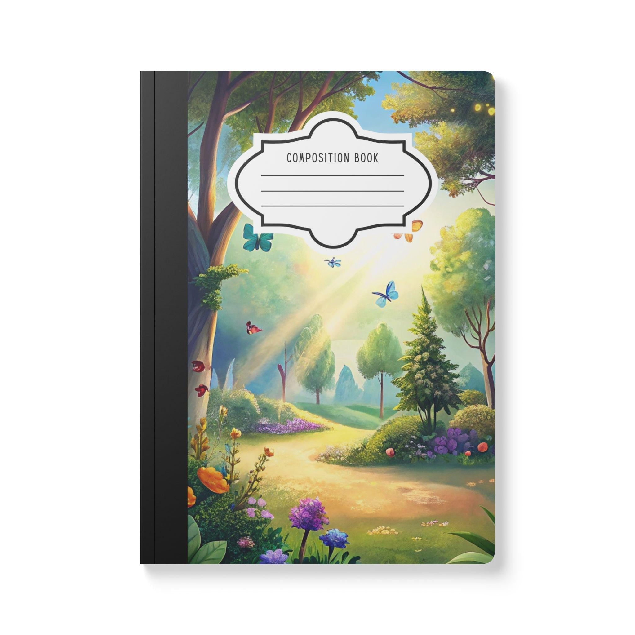 Butterfly meadow floral composition notebook with soft touch cover and college ruled pages