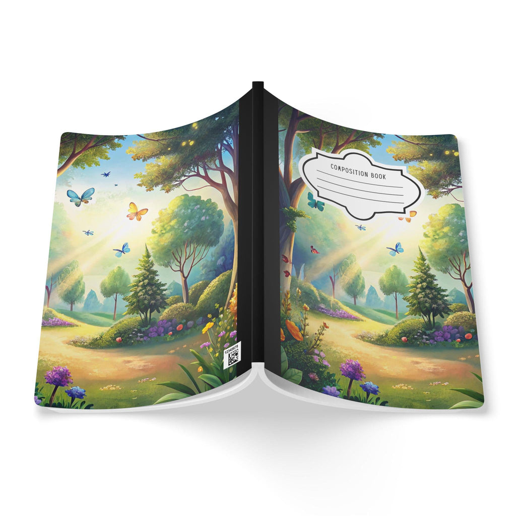 Butterfly meadow floral composition notebook with soft touch cover and college ruled pages — view 2