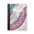 Boho wave composition notebook with vibrant floral soft-touch cover and college ruled pages