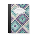 ColorFlow mosaic composition notebook with a vibrant teal geometric cover pattern and college-ruled pages