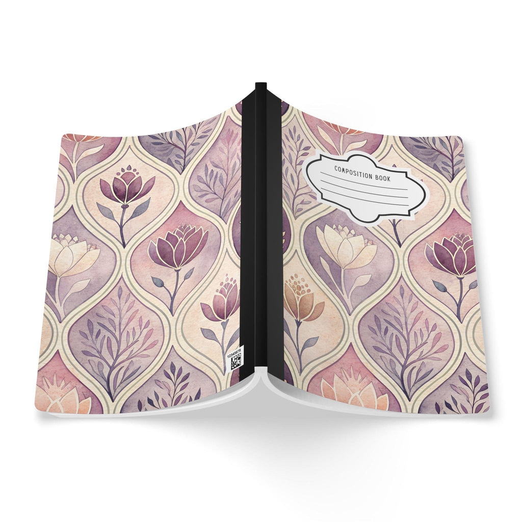 Blush floral composition notebook with soft-touch aesthetic cover and college-ruled pages for daily writing. — view 2