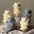 Hand-poured snake pillar candle made of soy wax featuring a mystical gothic serpent design