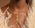 Real Mimosa Leaf Necklace, 14K Gold Plated Brass Pendant, Handmade Minimalist Jewelry Gift, Birthday Gift for Women, Boho Fashion-0