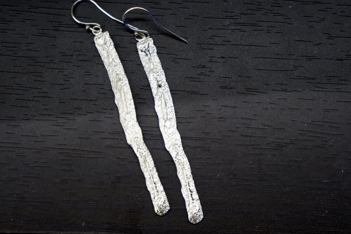 Tree Bark Earrings: Nature Inspired Design (14k Gold Plated Brass)-4