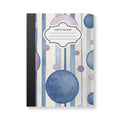 Indigo blue watercolor bubble composition notebook with soft touch cover and college ruled pages
