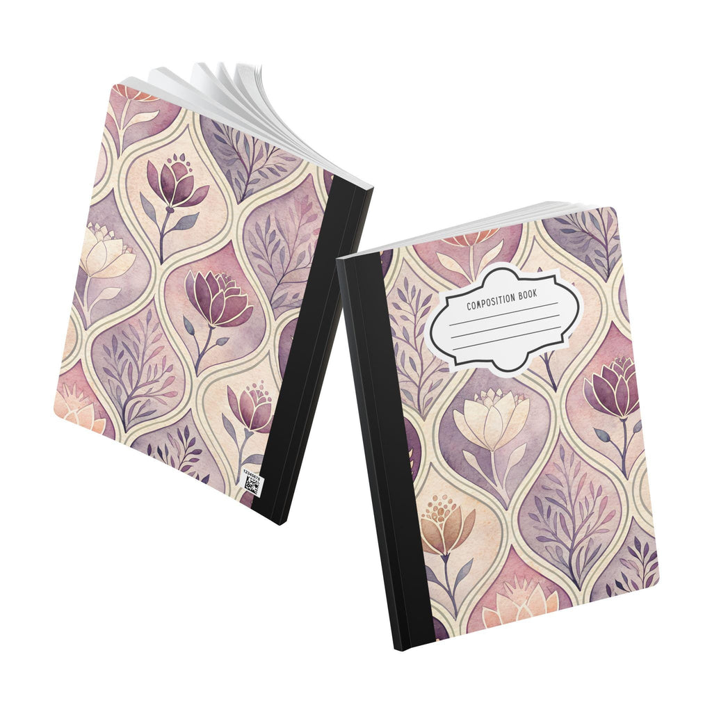 Blush floral composition notebook with soft-touch aesthetic cover and college-ruled pages for daily writing. — view 5