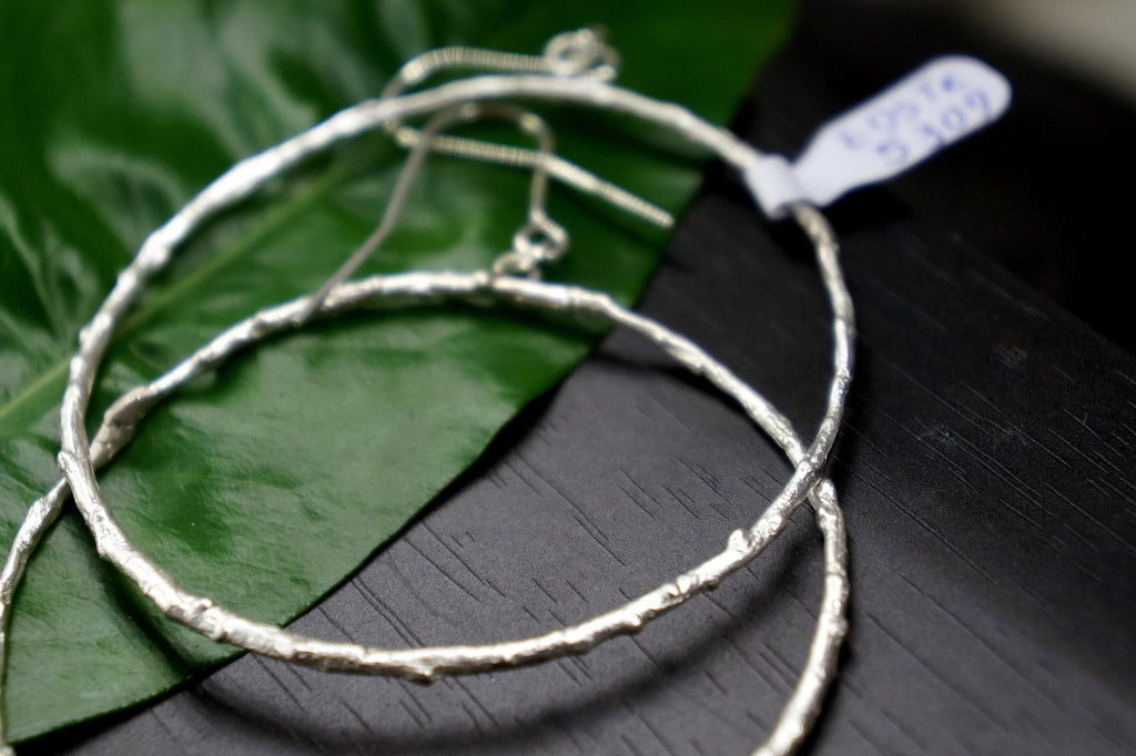 Large Hoop Earrings: Olive Branch Design - Silver or Gold Plated-4