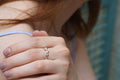 Handmade gold acacia ring crafted from recycled sterling silver featuring intricate botanical leaf vein details