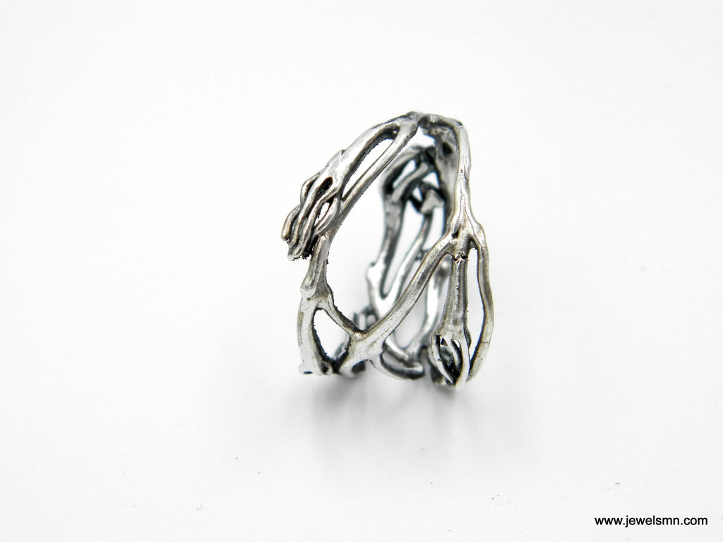 Real Twig Silver Ring, Handmade Nature Jewelry, Organic Botanical Band, Gift for Beauty & Sensuality, Sterling Silver 925-2